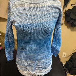 Tommy Hilfiger Blue and White Women's Sweater